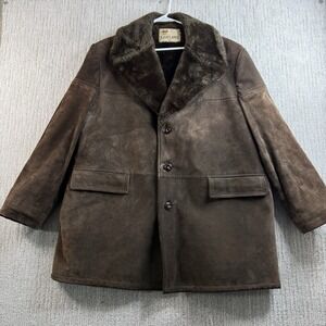 Lakeland Brown Shearling-Trim Suede Coat